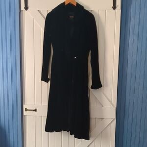 Vintage Black Velvet Full Length Coat